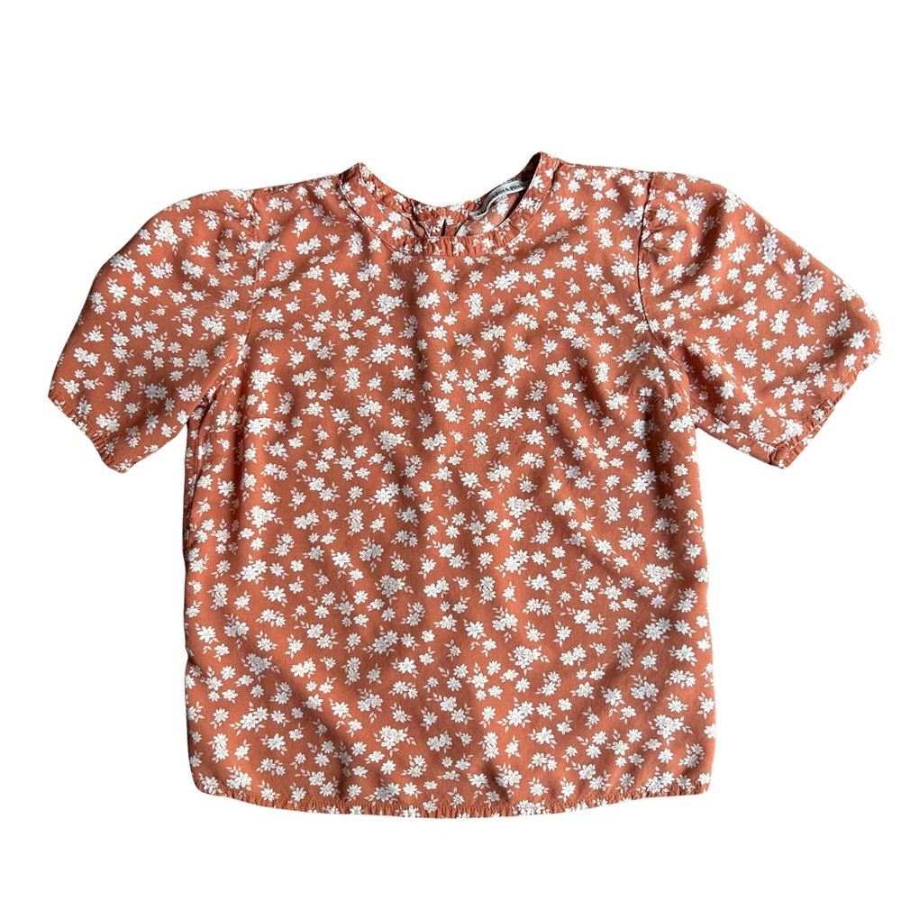 Abercrombie & Fitch Orange Floral Blouse Size XXS